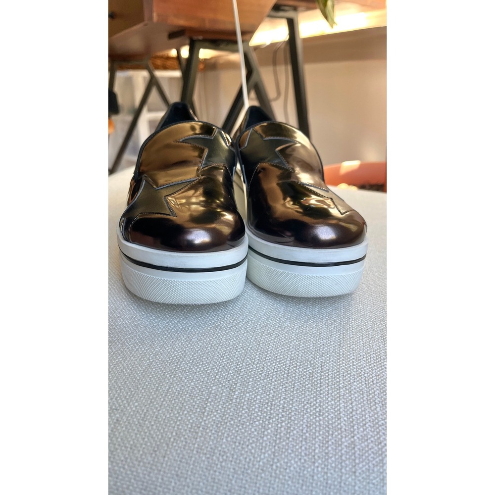 Stella McCartney Binx Metallic Star Platform Slip On Sneakers Bronze Black 37 - Picture 5 of 9